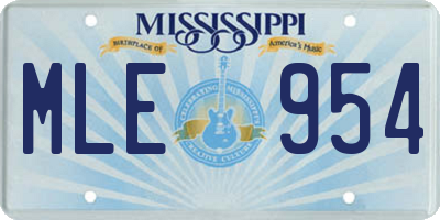 MS license plate MLE954