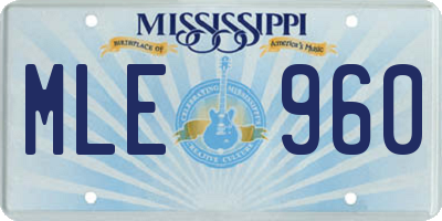 MS license plate MLE960