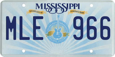 MS license plate MLE966
