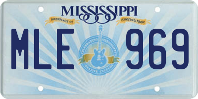MS license plate MLE969
