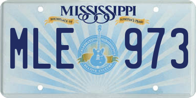 MS license plate MLE973