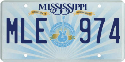 MS license plate MLE974
