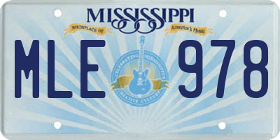 MS license plate MLE978