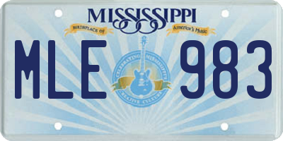 MS license plate MLE983
