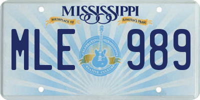 MS license plate MLE989
