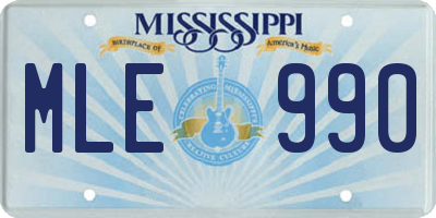 MS license plate MLE990