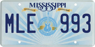 MS license plate MLE993