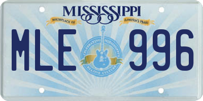 MS license plate MLE996