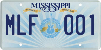 MS license plate MLF001