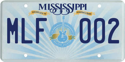 MS license plate MLF002