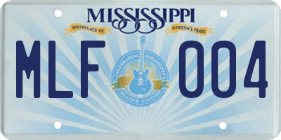 MS license plate MLF004
