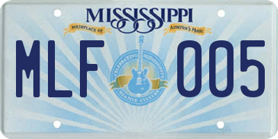 MS license plate MLF005