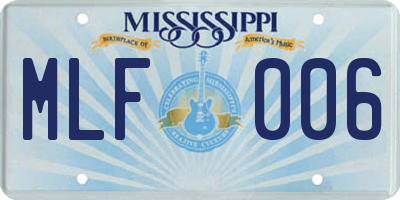 MS license plate MLF006