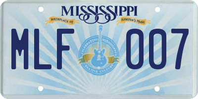 MS license plate MLF007