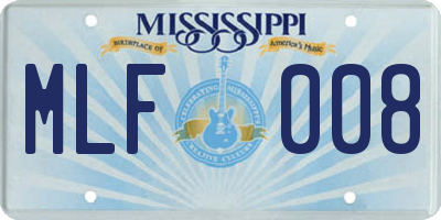 MS license plate MLF008