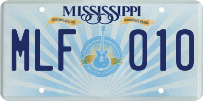 MS license plate MLF010