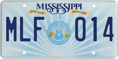 MS license plate MLF014
