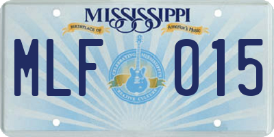 MS license plate MLF015