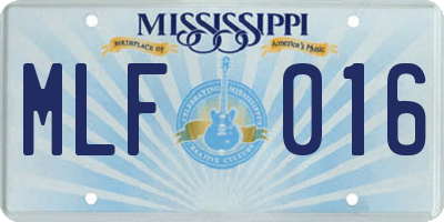 MS license plate MLF016
