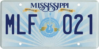 MS license plate MLF021