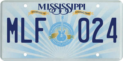 MS license plate MLF024