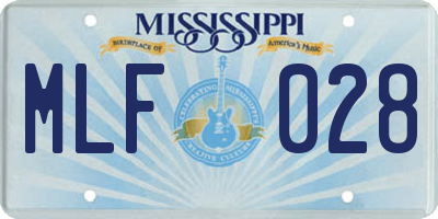 MS license plate MLF028