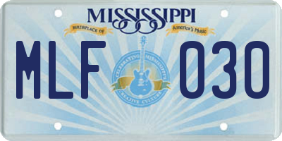 MS license plate MLF030