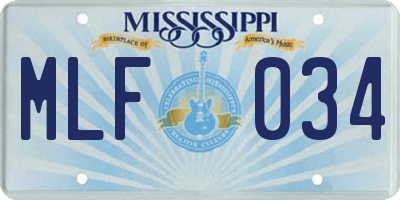 MS license plate MLF034