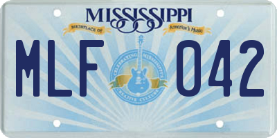 MS license plate MLF042