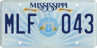 MS license plate MLF043