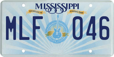 MS license plate MLF046