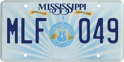 MS license plate MLF049