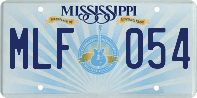 MS license plate MLF054