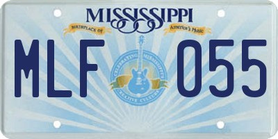 MS license plate MLF055