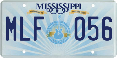 MS license plate MLF056