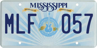 MS license plate MLF057