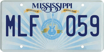 MS license plate MLF059