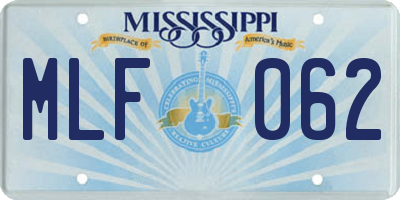 MS license plate MLF062