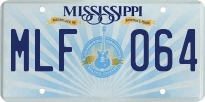 MS license plate MLF064