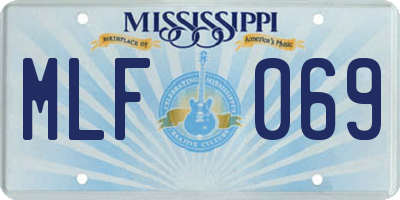 MS license plate MLF069