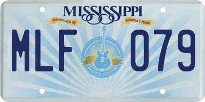 MS license plate MLF079
