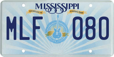 MS license plate MLF080