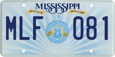 MS license plate MLF081