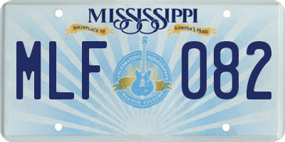 MS license plate MLF082