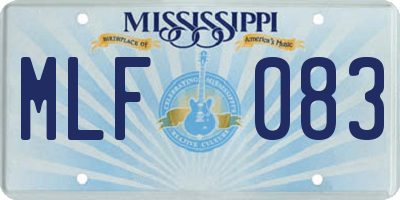 MS license plate MLF083