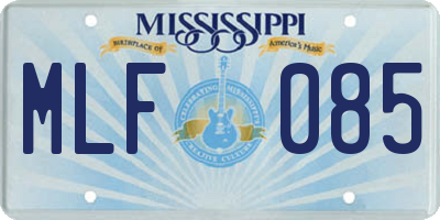 MS license plate MLF085