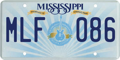 MS license plate MLF086