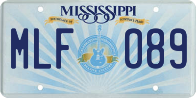MS license plate MLF089