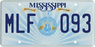 MS license plate MLF093