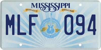 MS license plate MLF094